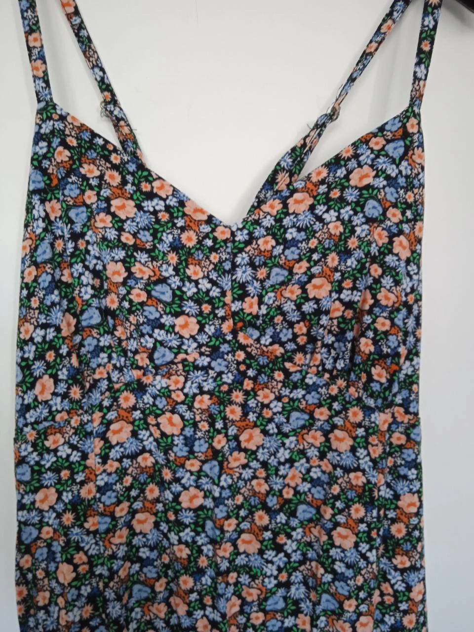 Robe longue d'été, fleurie tons bleus et orangés pimkie taille 36 – photo 2